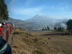 06-Route between Riobamba en Guamote, the Chimborazo in front